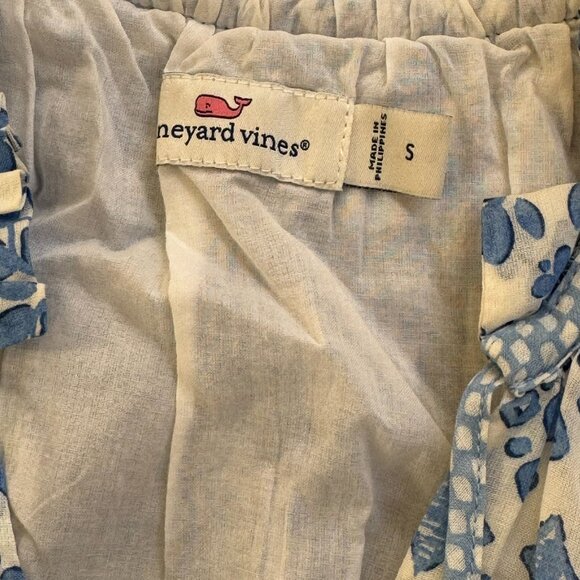 Vineyard Vines 100% Cotton Light Flowy Maxi Dress Floral Geometric Summer SMALL - Picture 5 of 12